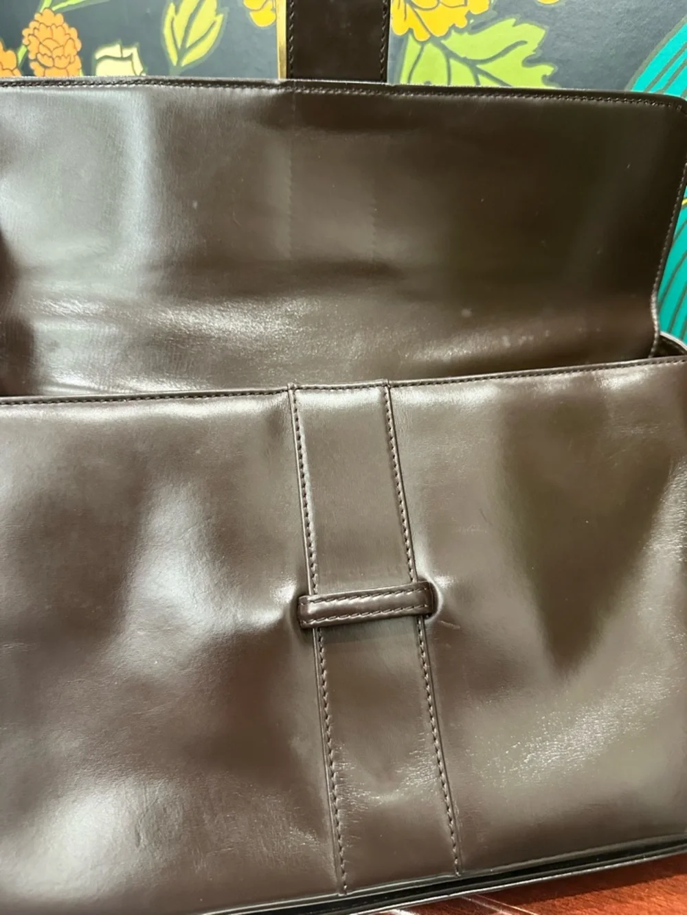 Vintage Loewe Anagram Leather Shoulder Bag Brown Spain Pre-LVMH Structured Flap - Picture 9 of 12